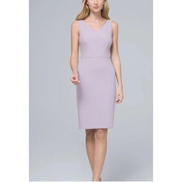 WHITE HOUSE BLACK MARKET NWT Sleeveless V-Neck Sheath Lilac Dress // 6 - Picture 1 of 12